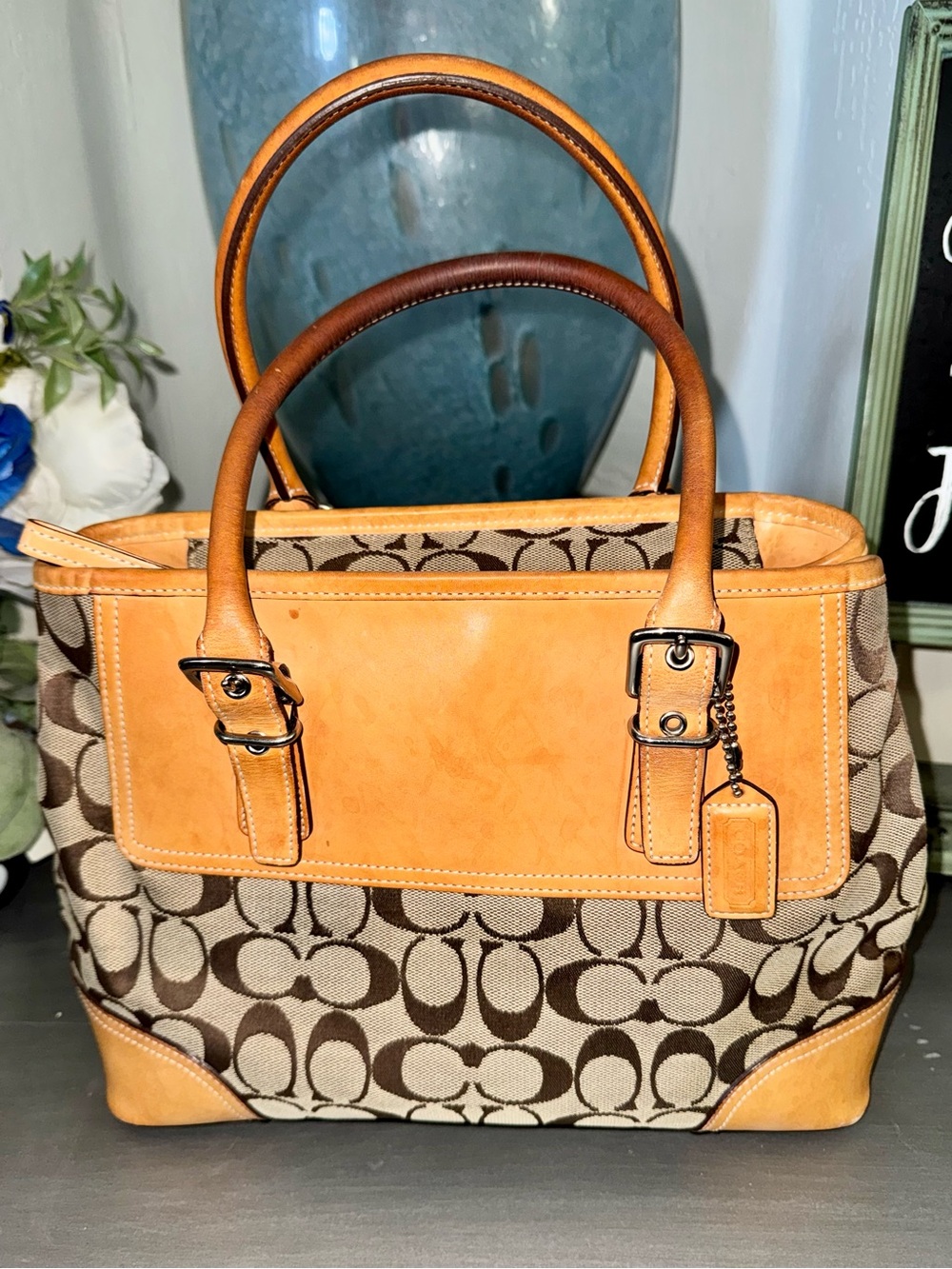 Coach Hampton Signature C top zip carryall Satchel 2004 Vintage - EUC - Picture 3 of 16